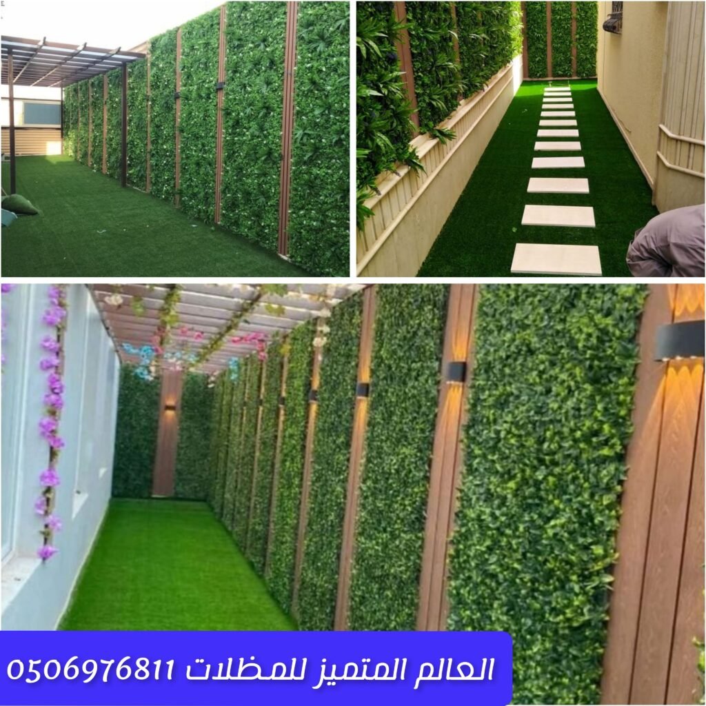 حديقة استراحة مصممة حسب طلب العميل جلسات ومظلات وبرجولات مخصصة للمساحات الخارجية تنسيق نباتات وممرات بطريقة فريدة حسب الطلب